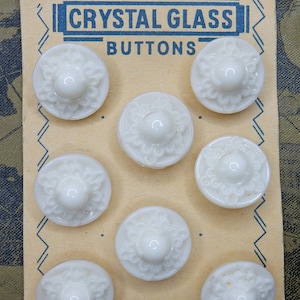 Vintage glass old stock uranium glass buttons on card 8pcs
