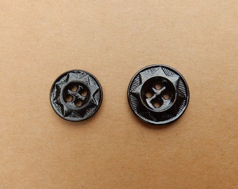 Vintage metal old stock black buttons star 100pcs 1920 rare NOS