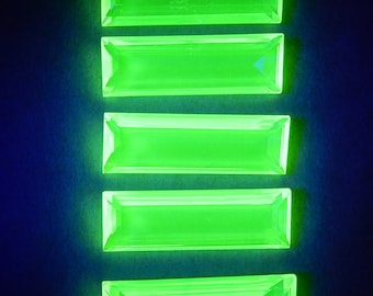 Uranium glass baquette cut shapes stones rare Cabochons