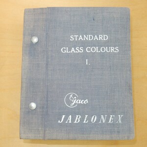 Vintage stalenboek JABLONEX kleurenglasknoppen jaren 50 afbeelding 1