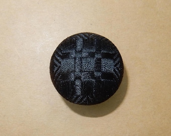 Antique silk old stock black buttons Victorian rare