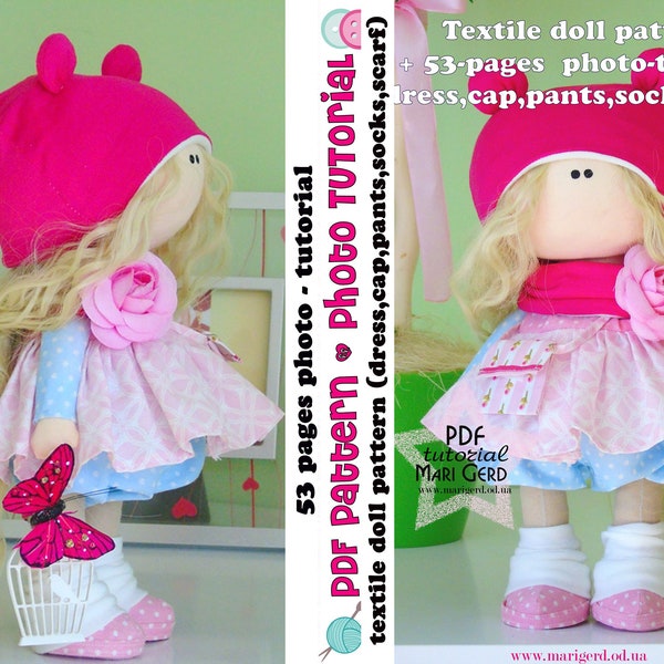 Modèle de poupée poupée textile modèles de poupée tilda modèle de poupée vêtements corps PDF patron de couture Rag Doll Pattern pdf Blank Rag PDF Doll Body Doll
