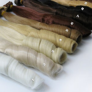 24cm (9.4&quot; inches) Hair for dolls, hair curls, Tress, Synthetical hair, Weft, Hair for doll wigs, Art dolls, Synthetic doll hair, cloth doll