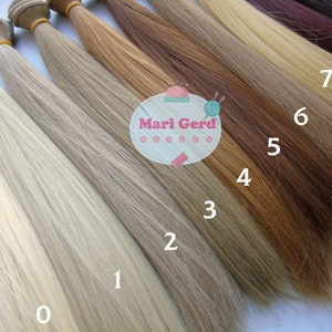 15cm (5.9&quot; inches)  Hair for dolls, Straight hair, Tress, Synthetical hair, Weft, Hair for doll wigs, Art dolls, Synthetic doll hair