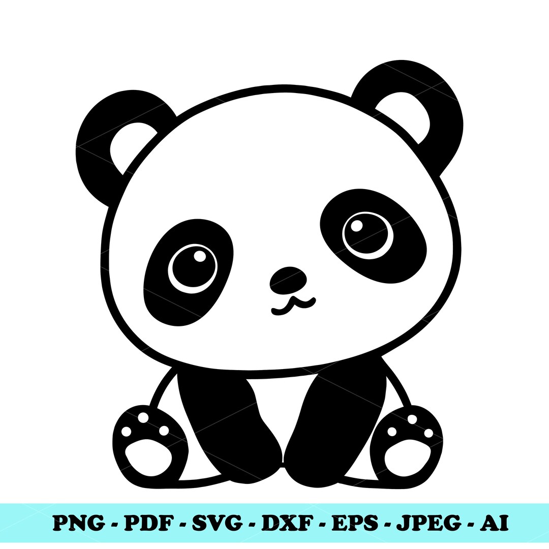 Cute Panda Svg, Dxf , Cute Baby Panda Svg, Cute Animal Svg, Panda Svg ...
