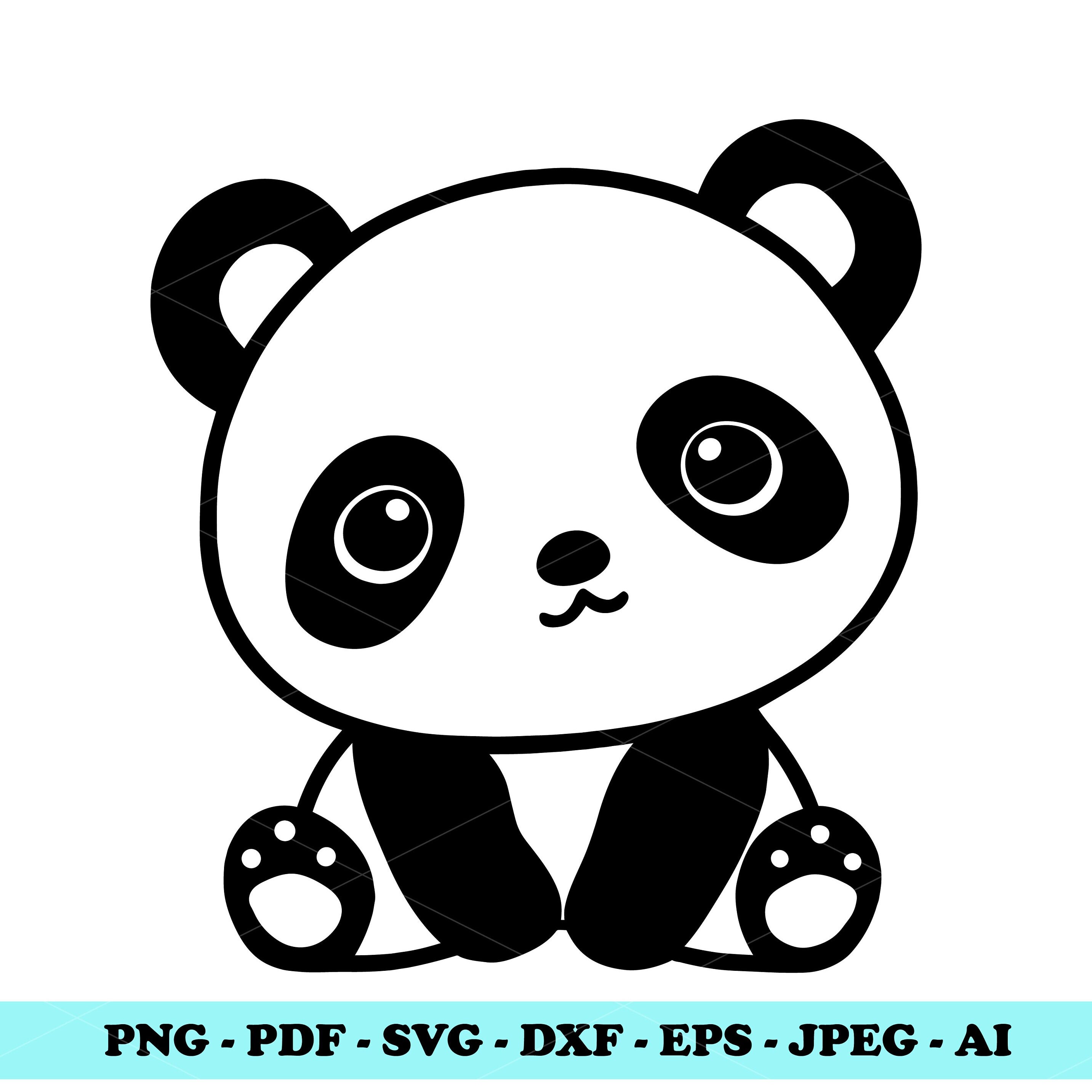 Cute Panda Svg, Dxf , Cute Baby Panda Svg, Cute Animal Svg, Panda Svg ...