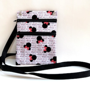 Disney Handmade Fabric Wallet Crossbody Bag, Passport, wallet sling or Purse made from Disney Fabric for all occasions the Abby Bag