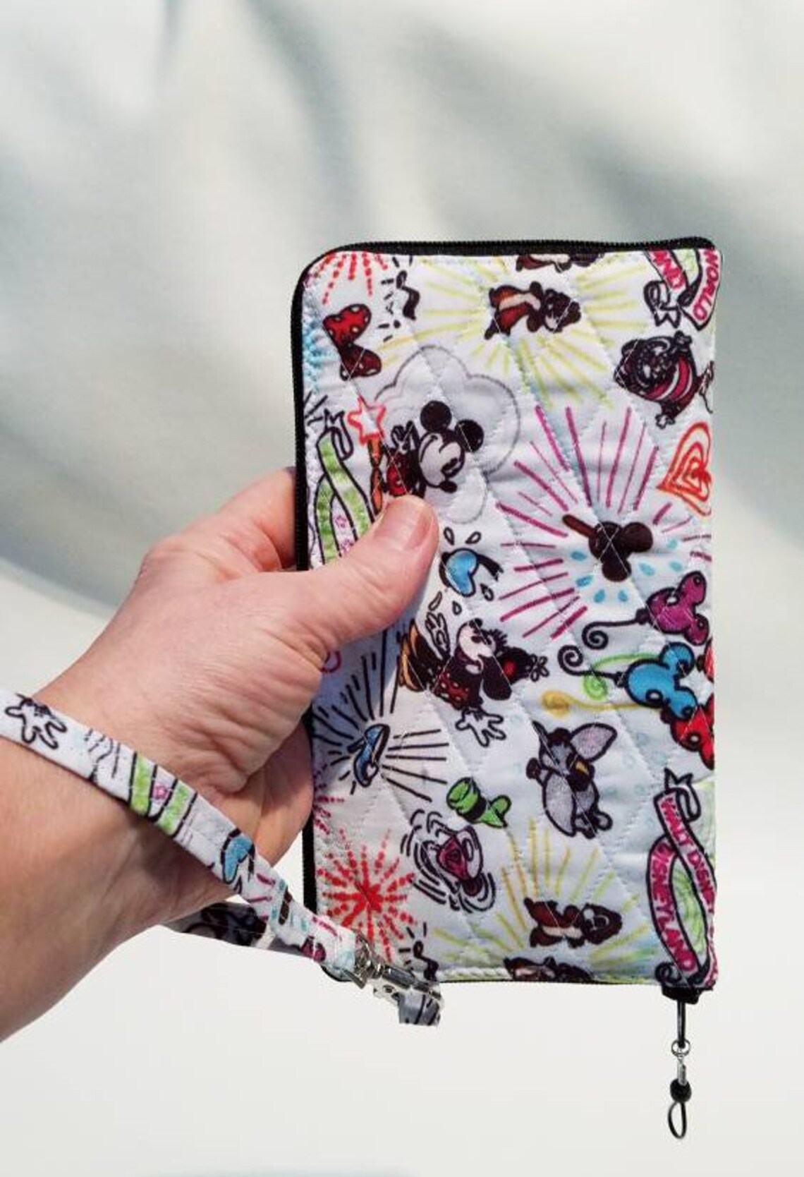 Quilted Disney Fabric Wristlet Wallet Cell Phone Case or Etsy