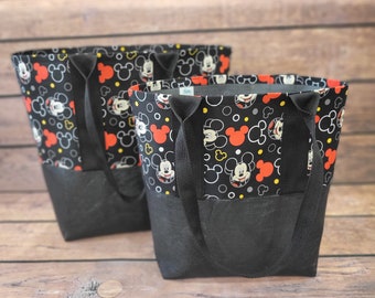 Disney Handmade Utility self standing bag for beach, swim, shopping, daycare, and travel the Jo Jo tote Set of 2