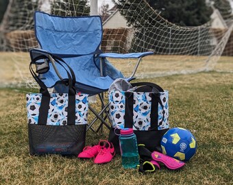 Ultimate Carry-All Home made Tote Set(Soccer):  Mom's perfect bag for the game! Our JoJo set!