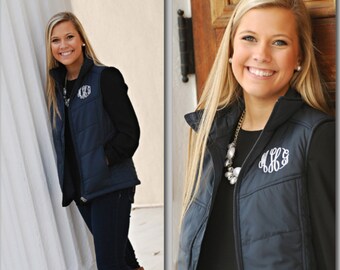 Monogrammed Puffy Vest-- Quilted Monogrammed Vest