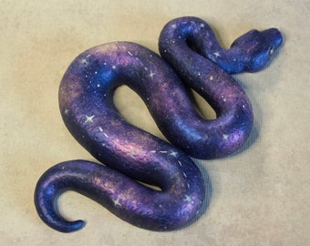 Rhea - OOAK (one of a kind) handmade sculpture / Galaxy snake - Constellation / Magical fantasy animal figurine