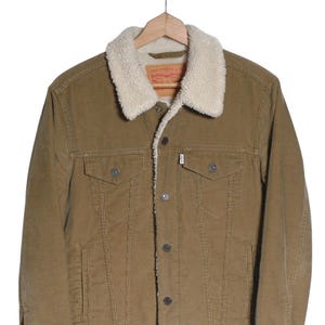 Vintage Levi&#39;s Corduroy Brown Sherpa Jacket | Size S - www.brickvintage.com