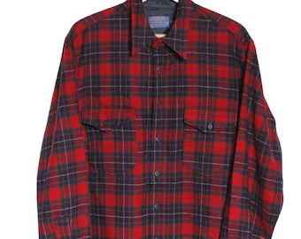 Camisa de lana a cuadros Pendleton vintage de los años 60 / Talla XL - www.brickvintage.com