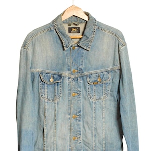 Jaqueta jeans azul vintage Lee | Tamanho L - www.brickvintage.com