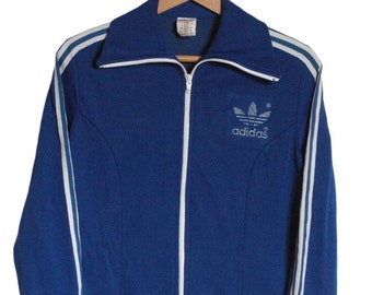 Adidas 70s Vintage Zip Track Top Jacket, Size 106, Blue, Men Women