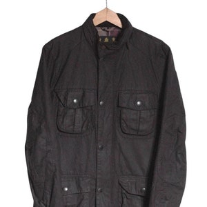 Vintage Barbour Corbridge Black Wax Jacket | Size M - www.brickvintage.com