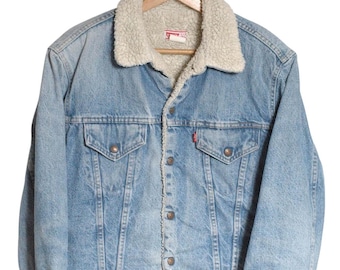 Vintage 1970&#39;s Levi&#39;s Sherpa Denim Jacket | Size M -  www.brickvintage.com