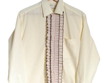Vintage 1970's DELTON Beige Long Sleeve Tux Shirt With Ruffles / Retro  Collectable Rare - Etsy UK