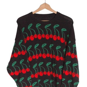 Vintage kersentrui uit de jaren 80 | Maat 14 - www.brickvintage.com
