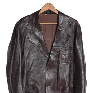 Veste en cuir marron vintage des années 1970 | Taille M - www.brickvintage.com