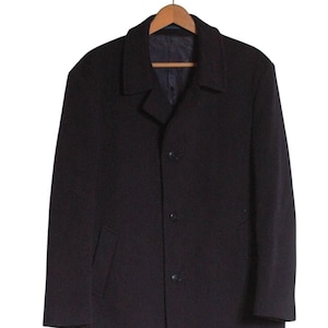 Vintage 1970&#39;s Canda Midnight Blue Overcoat | Size M - www.brickvintage.com