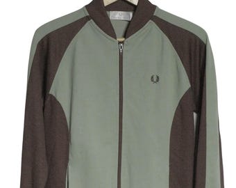 Vintage Fred Perry Green Track Jacket | Size 12 - www.brickvintage.com