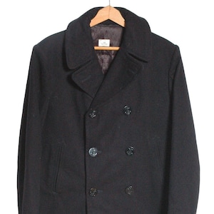 Vintage 1970&#39;s Black Pea Coat | Size M - www.brickvintage.com