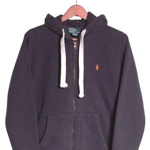 Vintage Polo Ralph Lauren Navy Blue Hoodie | Size M - www.brickvintage.com