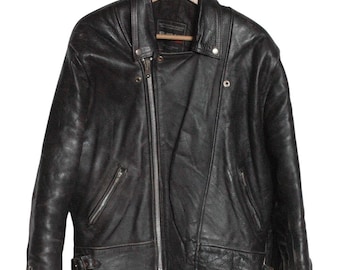 Rare Vintage 80s TT Leathers Essex Distressed Leather Motorcycle