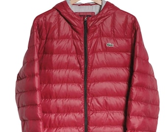ジャケット・アウター LACOSTE Down jacket 90s vintage Vintage 90s Lacoste Jacket Puffer Down Jacket Embroidery