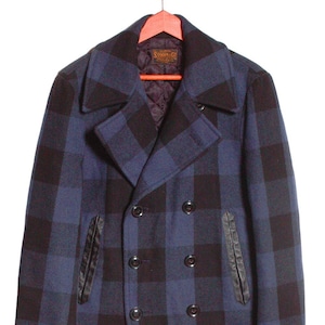 Vintage Stooge & Co Check Pea Coat | Size M - www.brickvintage.com
