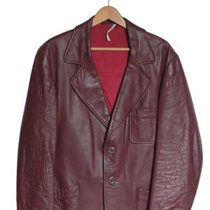 Vintage 1970&#39;s Burgundy Leather Jacket | Size L - www.brickvintage.com
