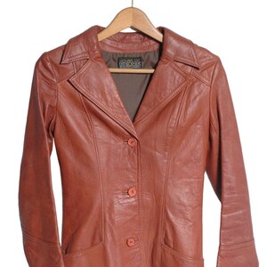 veste en cuir marron vintage des années 1970 | Taille 8 - www.brickvintage.com