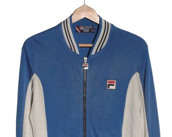Fila white line track top deals
