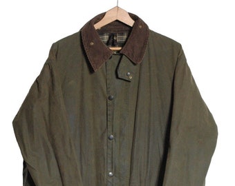 Vintage Barbour Border A200 Wax Jacket Coat | Size C44/112cm L - www.brickvintage.com