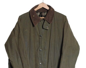 Vintage Barbour Border A200 Wax Jacket Coat | Size C44/112cm L - www.brickvintage.com