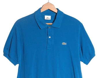 Vintage 1990er Jahre Lacoste Blaues Polo-Shirt | Größe M - www.brickvintage.com