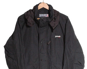 Vintage Schott N.Y.C Black Waterproof Jacket | Size S - www.brickvintage.com