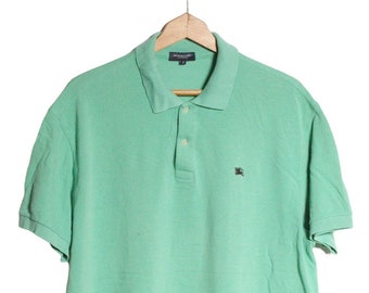 Vintage Burberry Green Polo Shirt | Size XL - www.brickvintage.com
