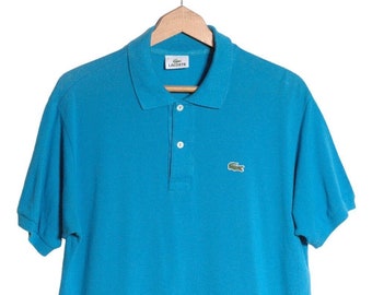 Vintage 1990er Jahre Lacoste Blaues Polo-Shirt | Größe M - www.brickvintage.com