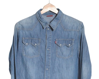 Levis Vintage Clothing LVC Sawtooth Weatern Denim Shirt Size Levis Vintage Clothing LVC Sawtooth Weatern Denim Shirt Size
