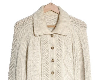 Vintage Hand Knitted Aran Cardigan | Size 10 - www.brickvintage.com