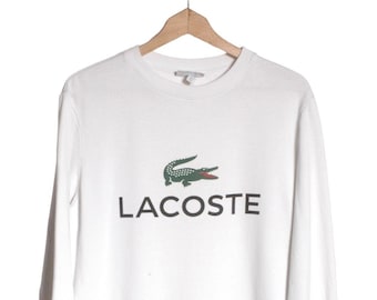 Vintage Lacoste Weißes Sweatshirt | Größe S - www.brickvintage.com