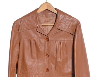 Vintage 1970's English Lady Leather Jacket | Size 14 - www.brickvintage.com