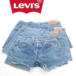 Vintage Levi&#39;s 501 Light-Mid Blue Denim High Waited Shorts - www.brickvintage.com