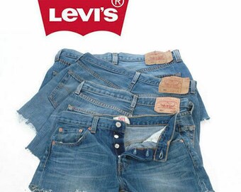 Vintage Levi's 501 Blue Denim High Waisted Shorts W32 W33 W34 W36 W38 W40 - www.brickvintage.com