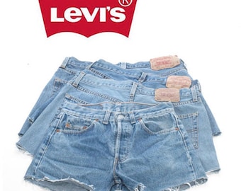 Vintage Levi&#39;s 501 Light-Mid Blue Denim High Waited Shorts - www.brickvintage.com