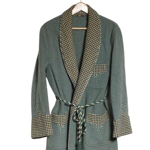 slim fit dress slacks Leveret Women's Black & Green Plaid Flannel Robe Green-Black / 5XL main image 0