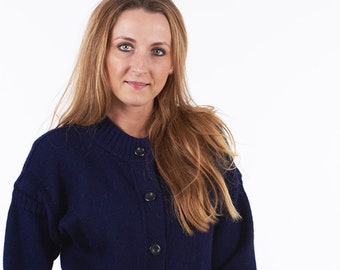 Vintage Guernsey Woollens Navy Blue Cardigan 16 - www.brickvintage.com